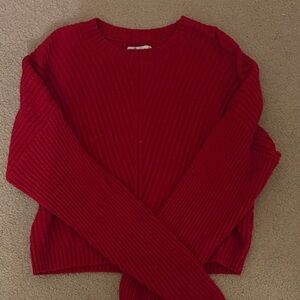 Hollister Red Ribbed Women's Sweater